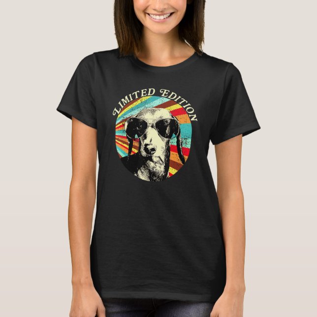Camiseta Dachshund Dachshund Dog Silhouette Sunglass Retr (Frente)