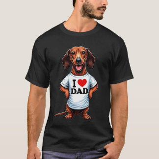 Camiseta Dachshund Dad I Love Dad Dachshund Lover