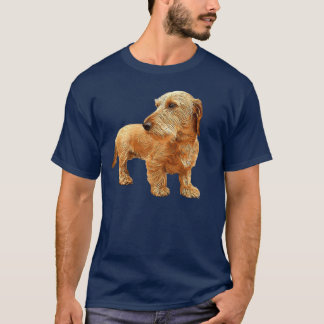 Camiseta Dachshund de Cabelo Raspado Vermelho amigos