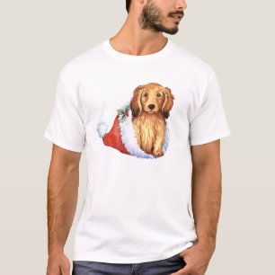 Camiseta Dachshund de cabelos compridos feliz de Howliday