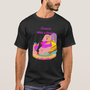 CAMISETA DACHSHUND DE CASUAL ENGRAÇADO RELAXADO COM UMA DO