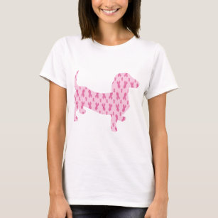 Camiseta Dachshund de Consciência do Cancer da Mama