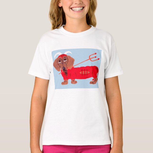 Camiseta Dachshund Devil (Frente)