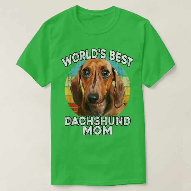 Camiseta Dachshund Dia de as mães Worlds Best Daschund Mãe (Frente do Design)