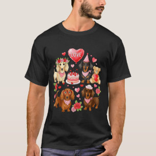 Camiseta Dachshund Dia dos Namorados Cachorro Salsicha Mulh