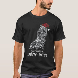 Camiseta Dachshund Diamond Hat Papai noel O Cão De Natal Xm