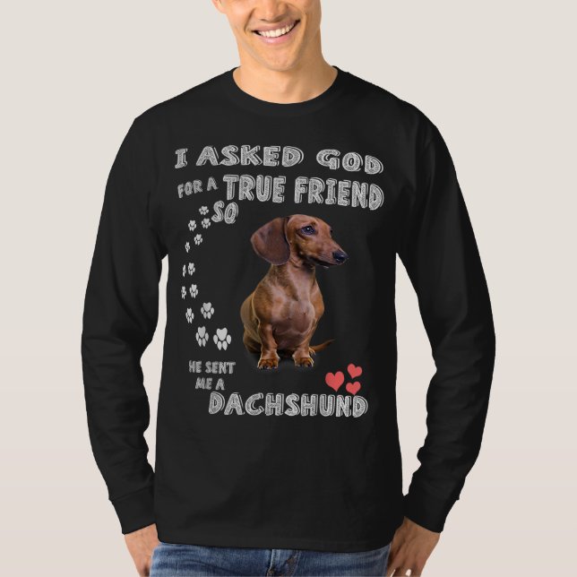 Camiseta Dachshund Dizendo Mãe, Pai Wiener, Weenie Lover, S (Frente)