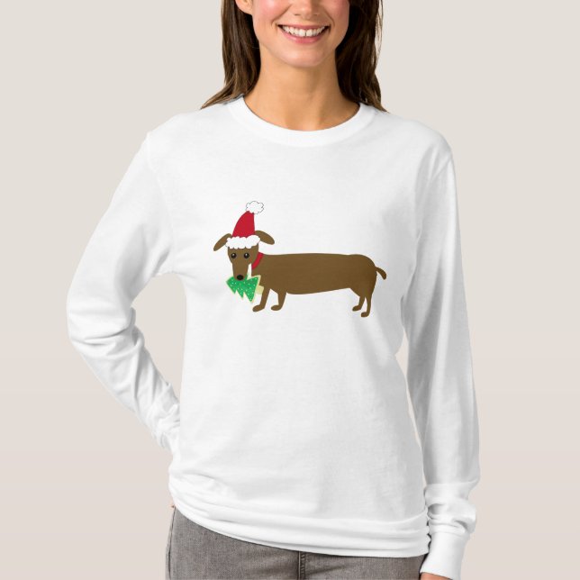 Camiseta Dachshund do Natal (Frente)