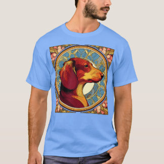 Camiseta Dachshund Dog Art Nouveau Style