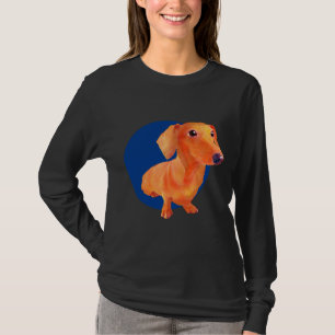 Camiseta Dachshund Dog Art With Blue Background