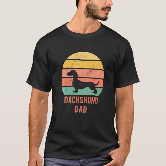 Camiseta Dachshund Dog Dad Father Weiner Dog Owner   (Frente)