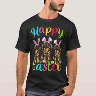 Camiseta Dachshund Dog Easter Bunny Dachshund Happy E
