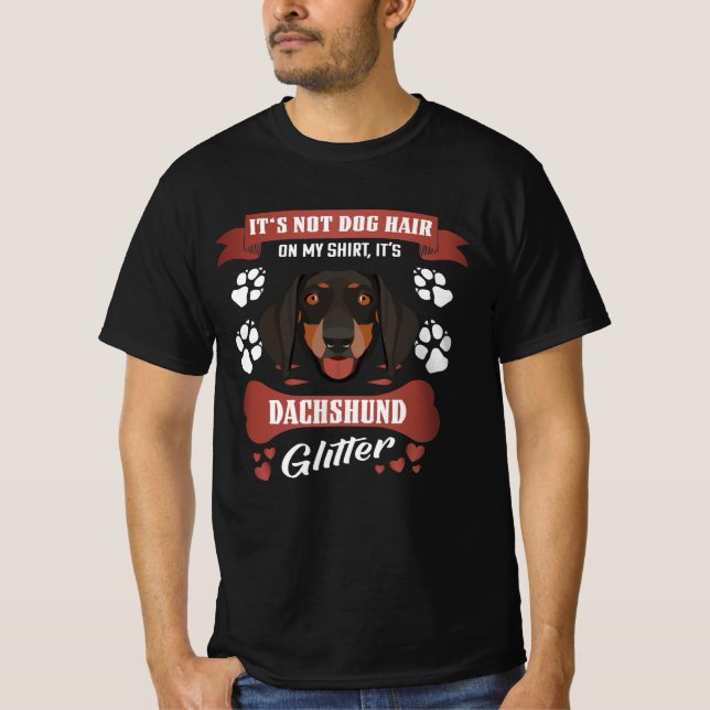 Camiseta Dachshund Dog Hair Glitter (Frente)