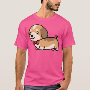 Camiseta Dachshund Dog Kawaii Arco Tie Mamãe Pai Kids