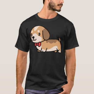 Camiseta Dachshund Dog Kawaii Arco Tie Mamãe Pai Kids