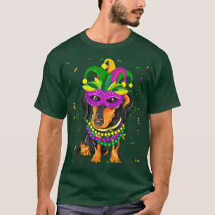 Camiseta Dachshund Dog Mardi Gras Costume Men Women Kids