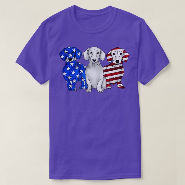 Camiseta dachshund dog patriot feliz presente independente (Frente do Design)