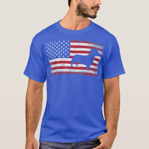 Camiseta Dachshund Dog Pet 4 de julho Gift American Flag U