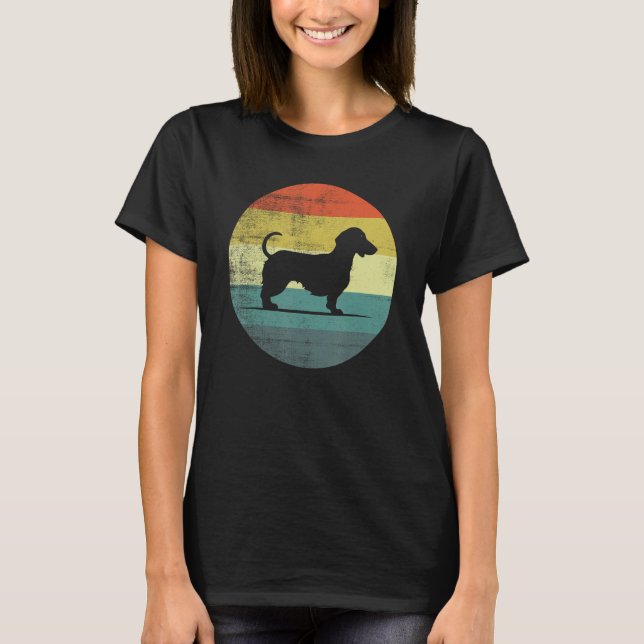 Camiseta Dachshund Dog Retro Design (Frente)