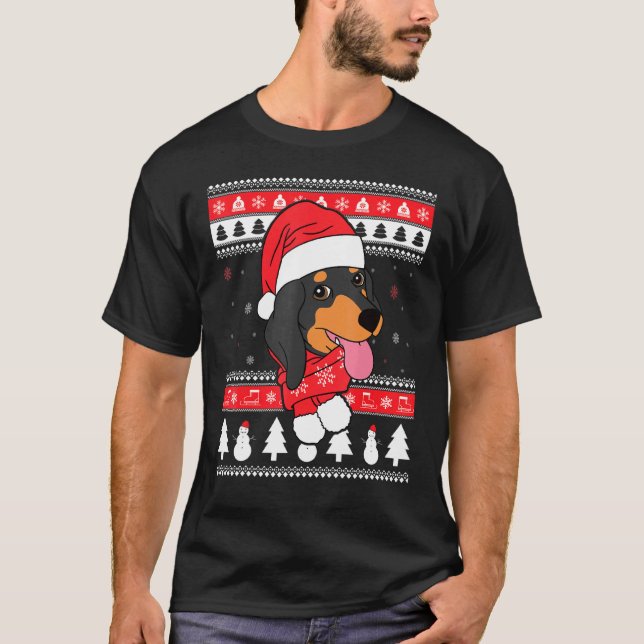 Camiseta Dachshund Dog Ugly Christmas (Frente)