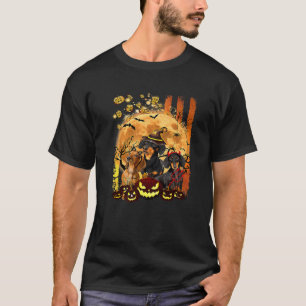 Camiseta Dachshund Dog Witch Boo Moon Pumpkin Halloween Spo