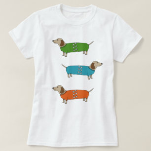 Camiseta Dachshund dos cães de salsicha no t-shirt da part