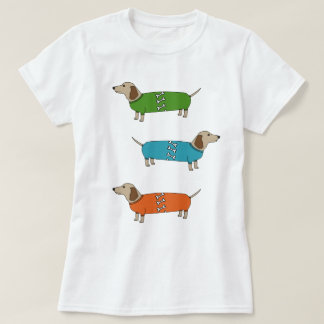 Camiseta Dachshund dos cães de salsicha no t-shirt da parte