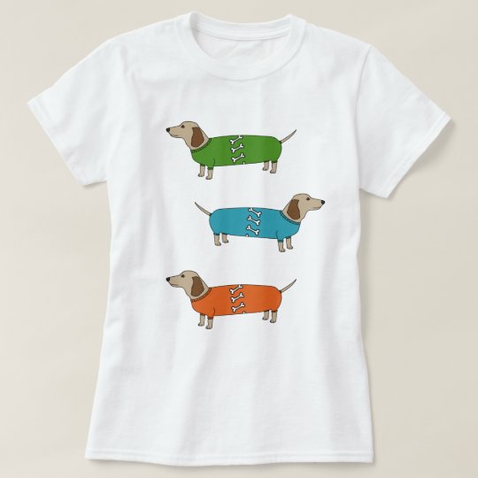 camiseta com estampa de dachshund