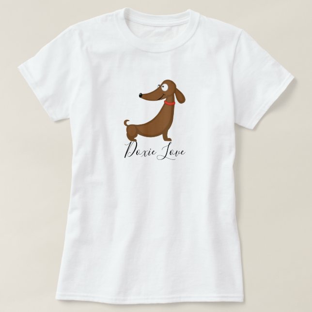 Camiseta Dachshund (Doxie) Love T Shirt (Frente do Design)