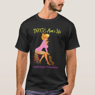 CAMISETA DACHSHUND DOXIE MÃES LIFE QUALQUER PÁGINA