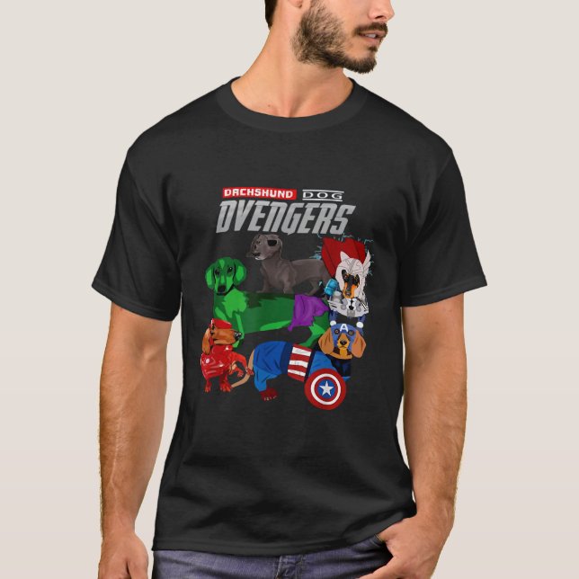 Camiseta Dachshund Dvengers (Frente)