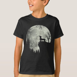 Camiseta Dachshund E Lua Halloween