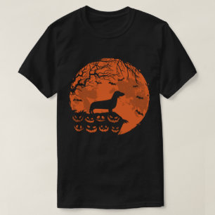 Camiseta Dachshund E Moon Halloween Dog Lover Gift