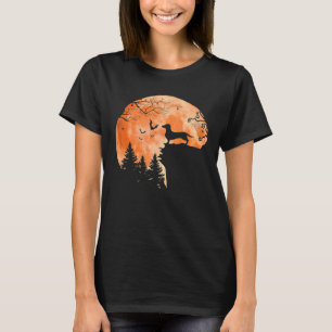 Camiseta Dachshund E Moon Silhoun Cachorros Ao Lover Hallow