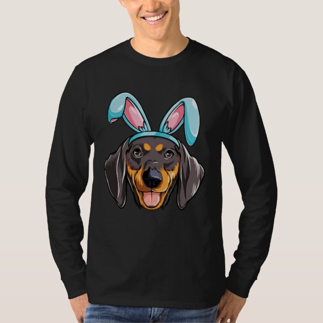 Camiseta Dachshund Easter Bunny Ears  Men Women Dog (Frente)