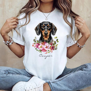 Camiseta Dachshund em aquarela
