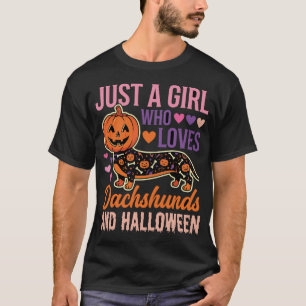 Camiseta Dachshund Engraçado Abóbora de Halloween Amante de