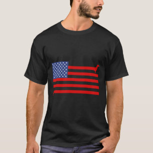 Camiseta Dachshund Engraçado Bandeira Dos EUA 4 De Julho Pa