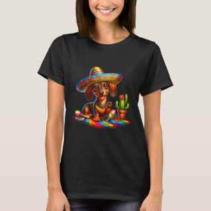 Camiseta Dachshund engraçado dizendo oi Cinco De Mayo Sombr