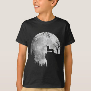 Camiseta Dachshund Engraçado e Lua Dia das Bruxas Amante de