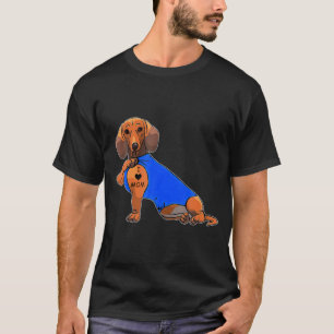Camiseta Dachshund Eu Amo Mãe Tatuada Mãe Cachorro Dia das