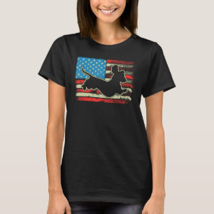 Camiseta Dachshund EUA Flag Doxie Weiner Dog 4 de julho Pa