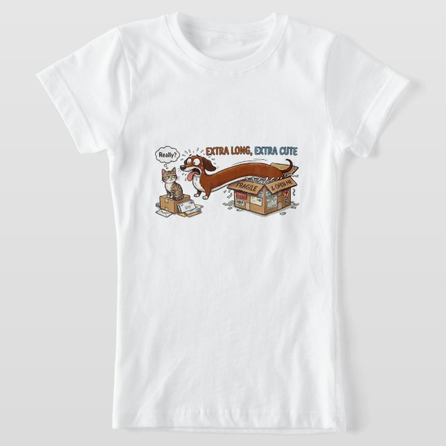 Camiseta Dachshund Extra Longo Extra Fofo (Postura )