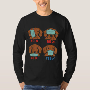 Camiseta Dachshund Face Mask Funny Weiner Cão Social Drista