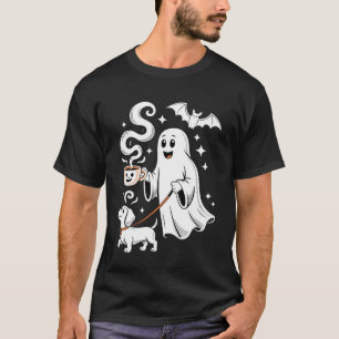 Camiseta Dachshund Fantasma Engraçado Halloween Temporada A