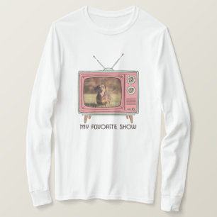 Camiseta Dachshund Foto Personalizada - TV Retro