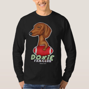 Camiseta Dachshund Funny Dachshund Segurando Futebol