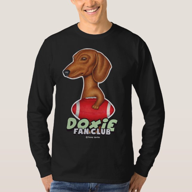 Camiseta Dachshund Funny Dachshund Segurando Futebol (Frente)