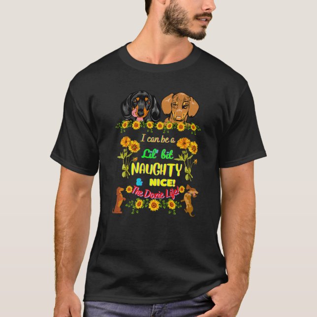 Camiseta Dachshund Funny Pet Wiener Dog Cute Naughte E N (Frente)