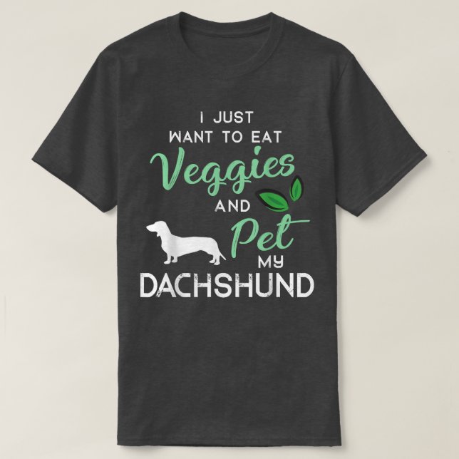 Camiseta Dachshund Funny Vegan Dog Proprietário do Lago Xma (Frente do Design)